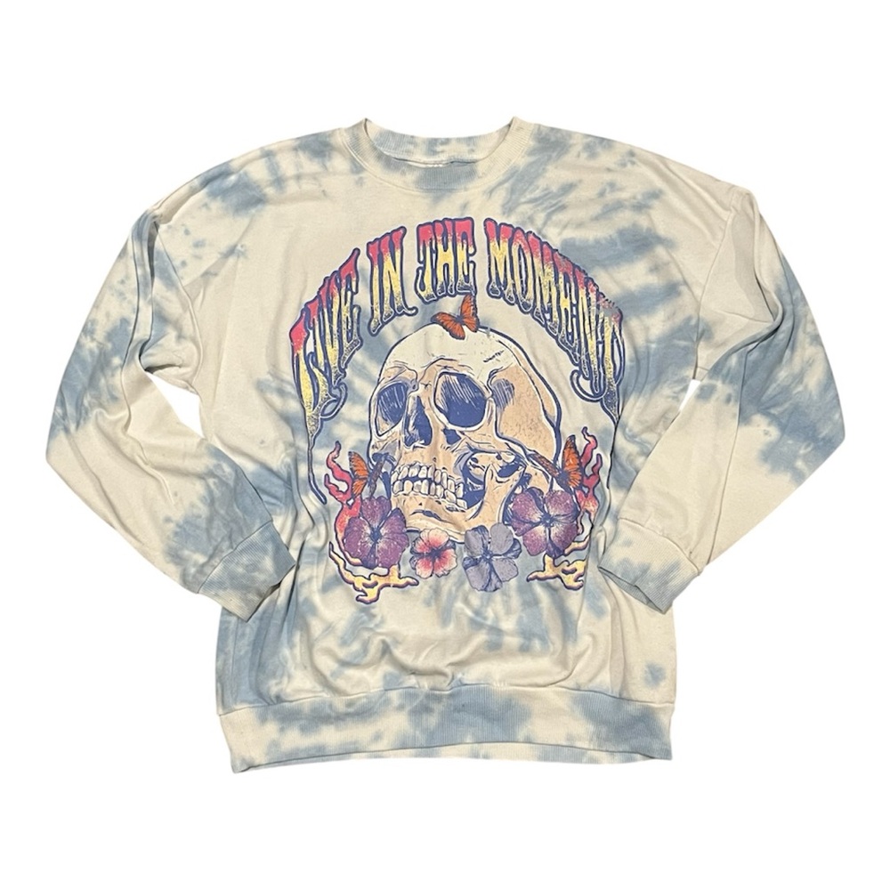 Men's Tie-Dye Skull Graphic Sweater